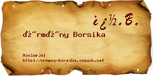 Örmény Borsika névjegykártya